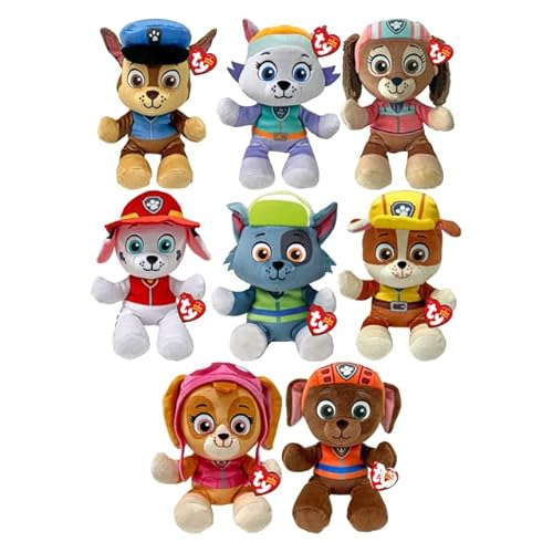 TY Paw Patrol Beanie Babies Set mit 8 Figuren – Chase, Rubble, Rocky, Liberty, Marshall, Skye, Everest, Zuma 42CM – Weiches Plüschtier für Kinder, Sammlerstück, Kuscheltier TY Paw Patrol Beanie Babies Set mit 8 Figuren – Chase, Rubble, Rocky, Liberty, Marshall, Skye, Everest, Zuma 42CM – Weiches Plüschtier für Kinder, Sammlerstück, Kuscheltier von TY