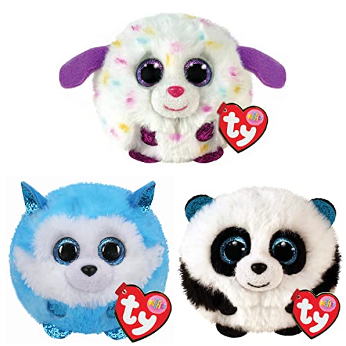 TY Puffies Weiches Plüschtier Multipack | Munchkin, Bamboo, Prince | 4 Zoll Collectible Kuschelige Gefüllte Beanie Baby Teddy, Mehrfarbig, TYBallG3 von TY