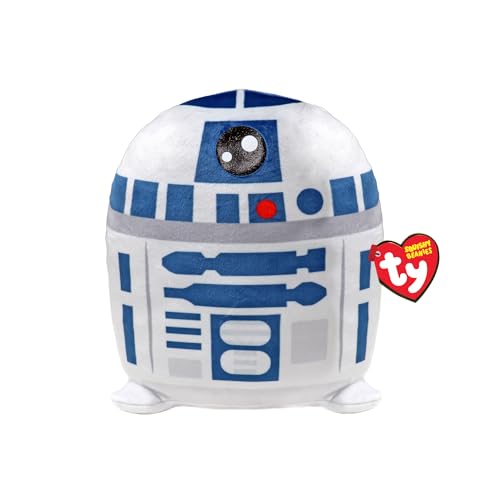TY R2D2 Disney Star Wars Squish-A-Boos 10 Zoll, Lizenziertes Beanie Baby Weichplüsch Spielzeug, Sammlerstück Kuscheliger Plüschteddy von TY