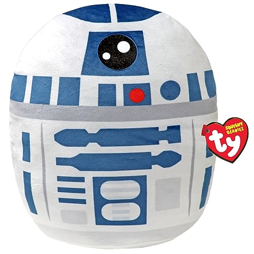 TY R2D2 Disney Star Wars Squish-A-Boos 10 Zoll, Lizenziertes Beanie Baby Weichplüsch Spielzeug, Sammlerstück Kuscheliger Plüschteddy von Ty Toys