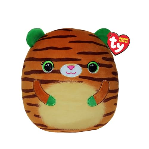 TY Tiggy Tiger Squishy Beanie 10” – Weiches Plüschtier – Sammelbares Kuscheltier für Kinder – Flauschiges Stofftier zum Spielen & Ausstellen von TY