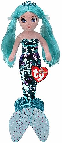 Ty Azure Aqua Mermaid Sea Sequin Regular, Beanie Baby Soft Plush Toy, Collectible Cuddly Stuffed Teddy von Ty Toys