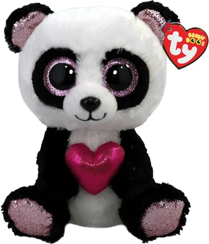 Ty Beanie Boo's Plüschtier Esme Le Panda 15 cm -TY36538, TY36538, Weiß, Schwarz, Rosa, Small von TY