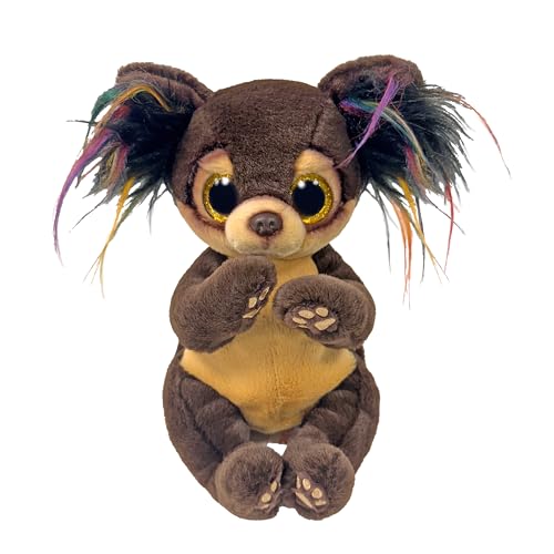 Ty Beanie Boos – Toffee der Chihuahua mit großen und glitzernden gelben Augen, das Plüschtier mit großen glitzernden Augen – 15 cm – T37393 von TY