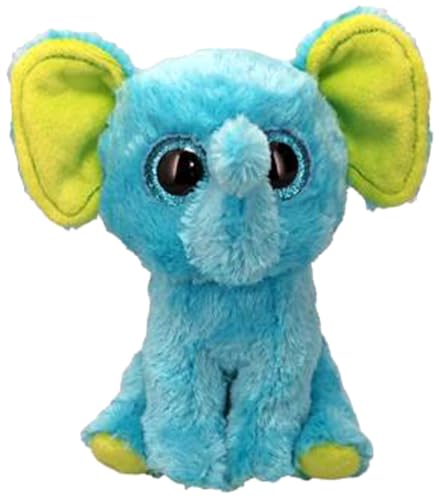 Ty Beanie Boos – Trunkles der Blaue Elefant mit großen und glitzernden blauen Augen, das Plüschtier mit großen glitzernden Augen – 15 cm – T37359 von TY