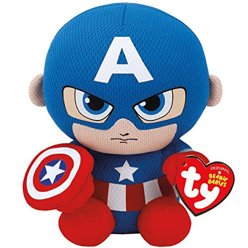 TY 41189 Captain America Plüsch, Blau/Rot/Weiß, 16cm von TY