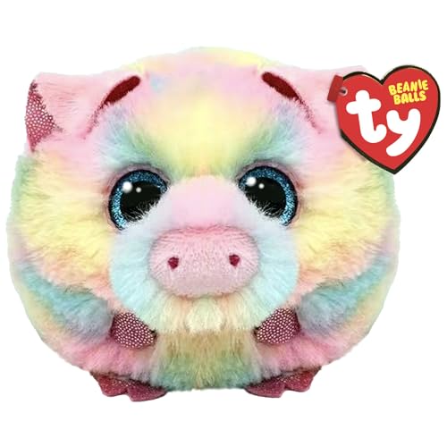 Ty Schweinasso Schwein Beanie Ball 7cm - Quetschbare Beanie Baby Weiche Pluschtiere - Sammelbares Kuscheliges Stofftier von TY