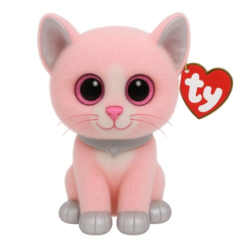 Ty Fiona Pink Cat Beanie Boo - Med, 24 CM von TY