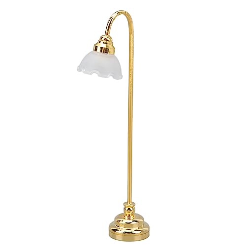 Puppenhaus-Stehlampe, Maßstab 1:12, Miniatur-Stehleuchte mit Niedlicher Goldblume, Modell, DIY-Dekorationszubehör für Puppenhaus Puppenhaus-Stehlampe, Maßstab 1:12, Miniatur-Stehleuchte mit Niedlicher Goldblume, Modell, DIY-Dekorationszubehör für Puppenhaus von TYCIONG