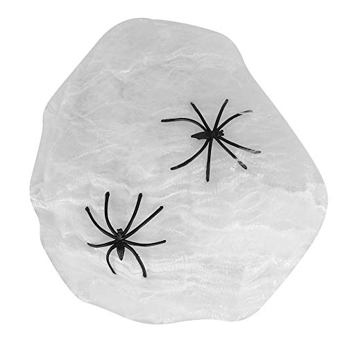 TYCIONG 10 Beutel Spinnennetze, Halloween-Dekorationen, Gruselige Dekoration, Spukhaus-Requisiten mit 20 Künstlichen Spinnen, Ultra-dehnbar für Party-Dekoration Drinnen und Draußen (Weiß von TYCIONG