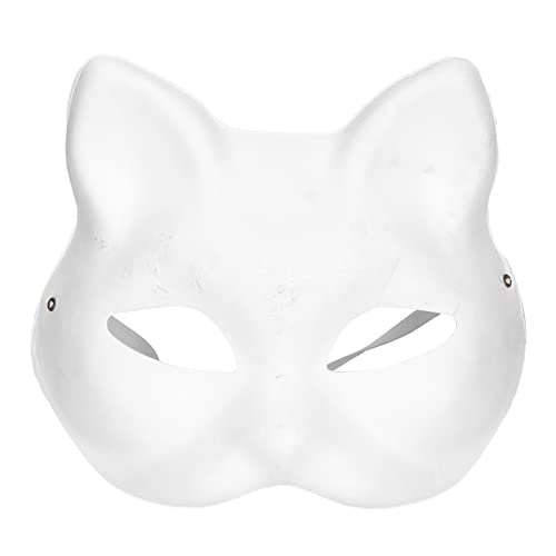 TYCIONG 5 PCs Leere Masken für die Malerei Kostüm Party Maske Halloween Party Maske Dress -up -Maske mit Elastischer Band für Halloween Birthday Party School Festival (Katzengesicht) von TYCIONG