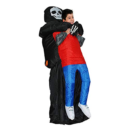 TYCIONG Aufblasbares Skelettkostüm Lustig Blasser Skelettanzug Lustiges Geister Aufblasbares Outfit für Erwachsene und 120-190 cm mit Batteriefan für Halloween-Weihnachtsfeiern Cosplay von TYCIONG