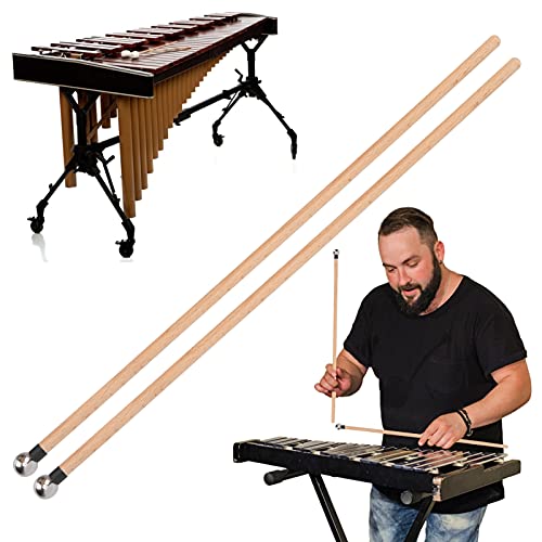 TYCIONG Carillon MALKETS 1 Paar Silber Metall Kopf Ahorn Holzgriff Musikinstrumentenzubehör Percussion Mallets mit Feiner Verarbeitung für Carillon -Performer von TYCIONG