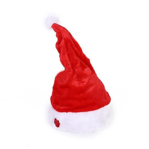 TYCIONG Elektrische Weihnachtsmütze, Singende und Tanzende Weihnachtsmütze, Unisex, Samt, Klassische Weihnachtsmütze für Weihnachten, Neujahr, Party TYCIONG Elektrische Weihnachtsmütze, Singende und Tanzende Weihnachtsmütze, Unisex, Samt, Klassische Weihnachtsmütze für Weihnachten, Neujahr, Party von TYCIONG