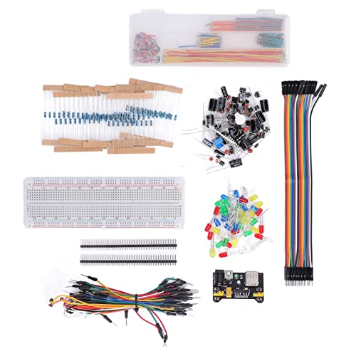 TYCIONG Elektronikkomponenten-Kit-Sortiment 400+ Stücke Starter Pack mit Breadboard-kompatibles Power-Modul USB-Kabel für R3 von TYCIONG
