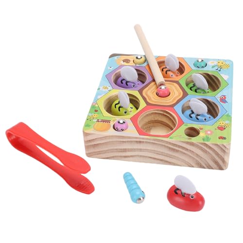 TYCIONG Hölzerne Bienen - -Matching -Spiel -Farbsortierspielzeug für Kleinkinder Fine Motor Skills Toy mit Pinzetten Bienen Honey Collection Lernspielzeug Lernspielzeug von TYCIONG