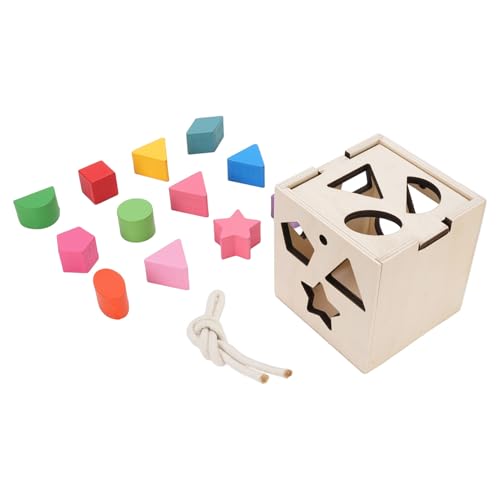 TYCIONG Holzform Passend Puzzle Holz Farbe Kognitives Spielzeug Pädagogische Form Sorter für mit 13 Formen Helle Farben für über 1 Jahr Alt, Form Passendes Kognitives Spielzeug von TYCIONG