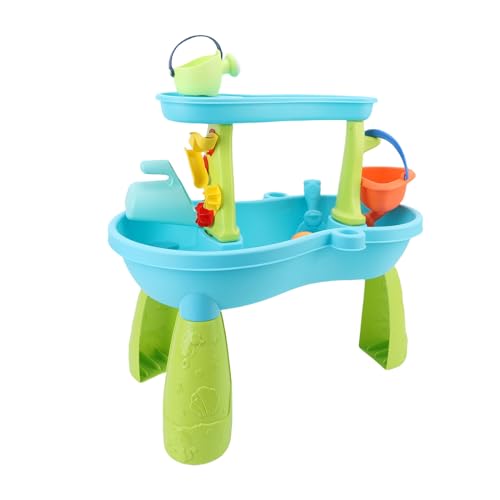 TYCIONG Indoor Outdoor Kids Sand Tisch Großer Strandspieltisch mit Schaufelschaufel Formen für Sandwasser Sensorische Aktivität Sommerspielzeug Eltern -Kind -Interaktion von TYCIONG