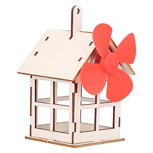 TYCIONG Solarbetriebene Windmühle, Holzhaus, DIY-Wissenschaftsexperiment-Spielzeug für, Pädagogischer Mint-Bausatz mit Solarpanel-Motor von TYCIONG