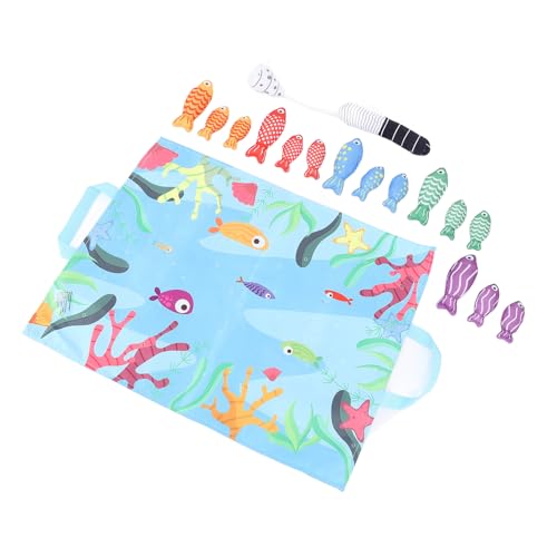 TYCIONG Stoff Angelegenheit Stoff Angelzeug für Kleinkinder Weiche Filzfisch Matching Toy mit Farbenfrohen Fischmatten für Frühes Mathematik -Lerngeschenk von TYCIONG