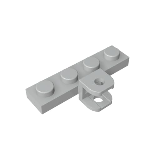 Gobricks GDS-1121 Plate, Modified 1 x 4 with Tow Ball Socket, Flattened with Holes compatible with 98263 All Major Brick Brands,Building Blocks,Parts and Pieces (194 Light Bluish Gray(071),18PCS) von TYCOLE