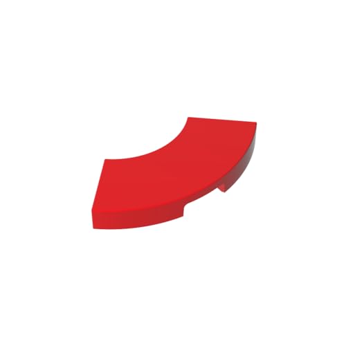 Gobricks GDS-1277 Tile 2 x 2 Curved, Macaroni Compatible with 27925 All Major Brick Brands,Building Blocks,Parts and Pieces (21 Red(010),50 PCS) von TYCOLE