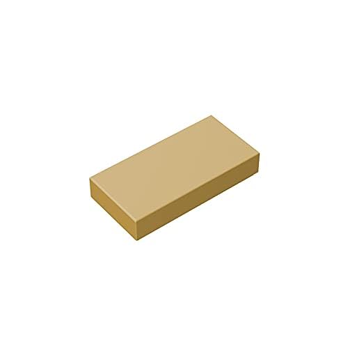 Gobricks GDS-566 Tile 1 x 2 with Groove Compatible with 3069 30070 All Major Brick Brands Toys,Building Blocks,Technical Parts,Assembles DIY (5 Tan(031),50 PCS) von TYCOLE