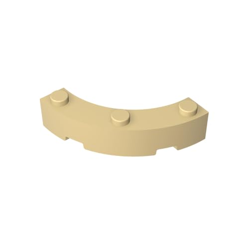 Klassische Ziegel GDS-743-031 Brick Round Corner 4 x 4 Macaroni Wide with 3 Studs Kompatibel mit Lego 48092 100% Kompatibel mit Lego und Allen großen Ziegel-Marken von TYCOLE
