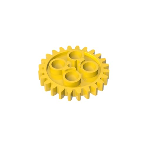 TYCOLE Gobricks GDS-1098 Gear 24 Tooth (2nd Version - 1 Axle Hole) Compatible with 3648 24505 All Major Brick Brands,Building Blocks,Parts and Pieces (24 Yellow(030),10PCS) von TYCOLE