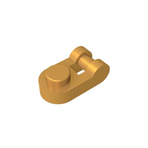 TYCOLE Gobricks GDS-1290 Plate, Round 1 x 1 with Bar Handle on Side Compatible with 26047 All Major Brick Brands,Building Blocks,Parts and Pieces (297 Pear Gold(035),50 PCS) von TYCOLE