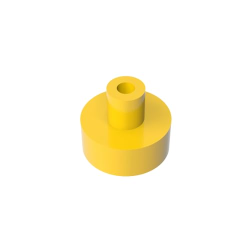 TYCOLE Gobricks GDS-1291 Tile, Round 1 x 1 with Bar and Pin Holder Compatible with 20482 31561 All Major Brick Brands,Building Blocks,Parts and Pieces (24 Yellow(030),60 PCS) von TYCOLE