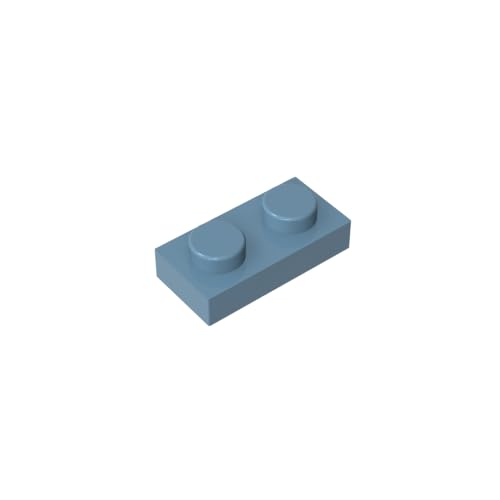 TYCOLE Gobricks GDS-502 Plate 1 x 2 Compatible with 3023 All Major Brick Brands,Building Blocks,Parts and Pieces (135 Sand Blue(054),50PCS) von TYCOLE