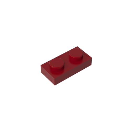 TYCOLE Gobricks GDS-502 Plate 1 x 2 Compatible with 3023 All Major Brick Brands,Building Blocks,Parts and Pieces (154 Dark Red(014),50PCS) von TYCOLE