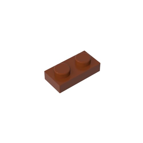 TYCOLE Gobricks GDS-502 Plate 1 x 2 Compatible with 3023 All Major Brick Brands,Building Blocks,Parts and Pieces (192 Reddish Brown(081),50PCS) von TYCOLE