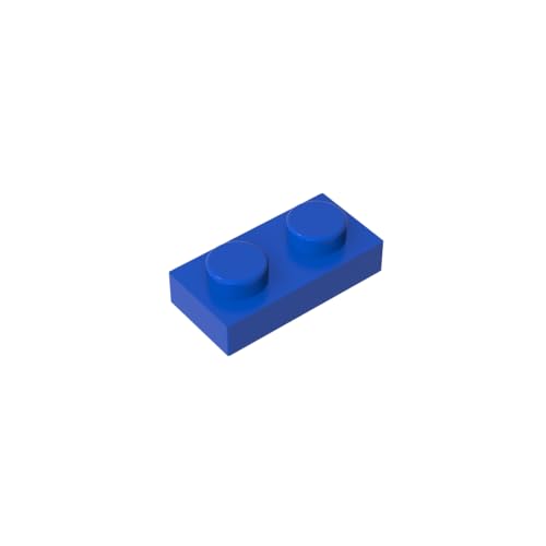 TYCOLE Gobricks GDS-502 Plate 1 x 2 Compatible with 3023 All Major Brick Brands,Building Blocks,Parts and Pieces (23 Blue(050),50PCS) von TYCOLE