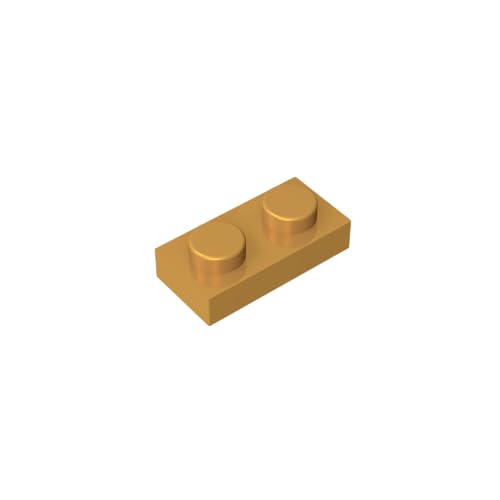 TYCOLE Gobricks GDS-502 Plate 1 x 2 Compatible with 3023 All Major Brick Brands,Building Blocks,Parts and Pieces (297 Pear Gold(035),50PCS) von TYCOLE