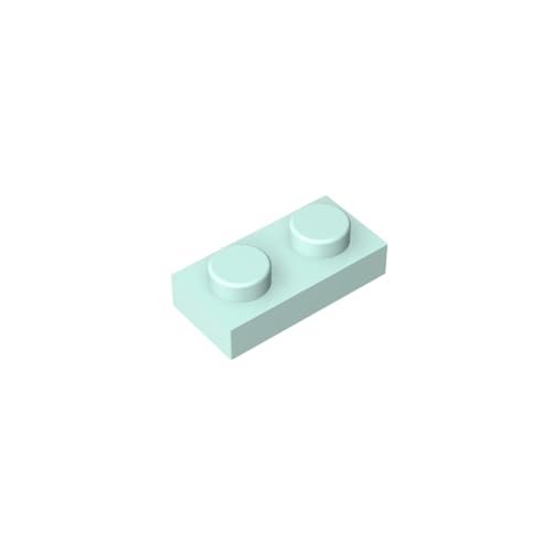 TYCOLE Gobricks GDS-502 Plate 1 x 2 Compatible with 3023 All Major Brick Brands,Building Blocks,Parts and Pieces (323 Light Aqua(045),50PCS) von TYCOLE