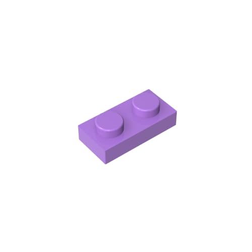 TYCOLE Gobricks GDS-502 Plate 1 x 2 Compatible with 3023 All Major Brick Brands,Building Blocks,Parts and Pieces (324 Medium Lavender(062),50PCS) von TYCOLE