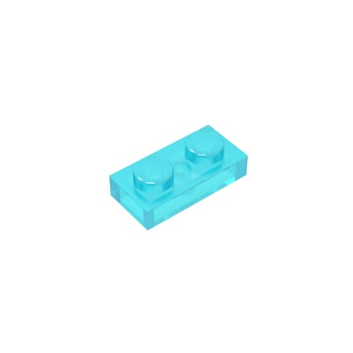 TYCOLE Gobricks GDS-502 Plate 1 x 2 Compatible with 3023 All Major Brick Brands,Building Blocks,Parts and Pieces (42 Trans-Light Blue(152),1000PCS) von TYCOLE