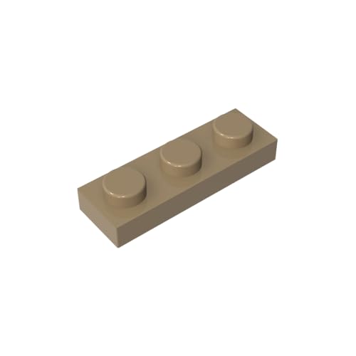 TYCOLE Gobricks GDS- 503 Plate 1 x 3 Compatible with 3623 All Major Brick Brands,Building Blocks,Parts and Pieces (138 Dark Tan(034),40PCS) von TYCOLE