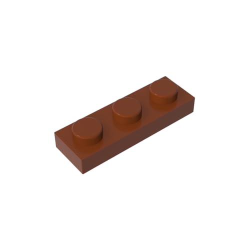 TYCOLE Gobricks GDS- 503 Plate 1 x 3 Compatible with 3623 All Major Brick Brands,Building Blocks,Parts and Pieces (192 Reddish Brown(081),40PCS) von TYCOLE
