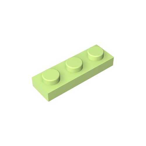 TYCOLE Gobricks GDS- 503 Plate 1 x 3 Compatible with 3623 All Major Brick Brands,Building Blocks,Parts and Pieces (326 Yellowish Green(044),800PCS) von TYCOLE