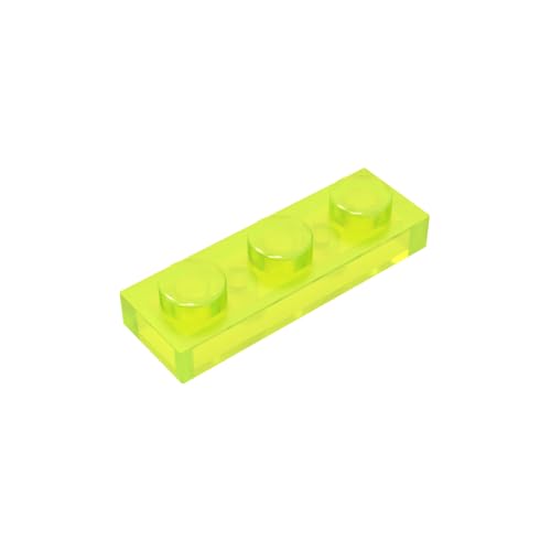 TYCOLE Gobricks GDS- 503 Plate 1 x 3 Compatible with 3623 All Major Brick Brands,Building Blocks,Parts and Pieces (49 Trans-Neon Green(141),40PCS) von TYCOLE