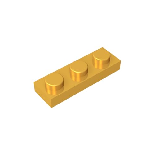 TYCOLE Gobricks GDS- 503 Plate 1 x 3 Compatible with 3623 All Major Brick Brands,Building Blocks,Parts and Pieces (Bright Gold(037),40PCS) von TYCOLE