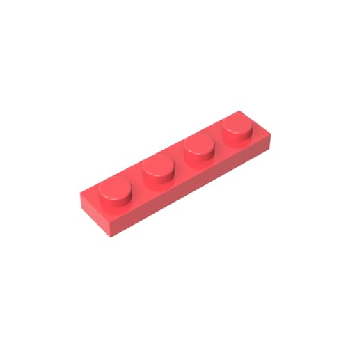TYCOLE Gobricks GDS-504 Plate 1 x 4 Compatible with 3710 All Major Brick Brands,Building Blocks,Parts and Pieces (1017 Coral(018),35PCS) von TYCOLE