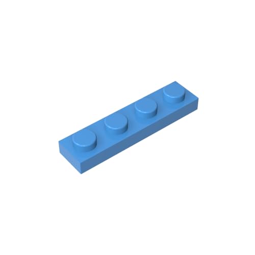 TYCOLE Gobricks GDS-504 Plate 1 x 4 Compatible with 3710 All Major Brick Brands,Building Blocks,Parts and Pieces (102 Medium Blue(052),35PCS) von TYCOLE