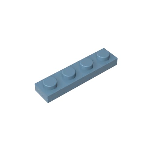 TYCOLE Gobricks GDS-504 Plate 1 x 4 Compatible with 3710 All Major Brick Brands,Building Blocks,Parts and Pieces (135 Sand Blue(054),35PCS) von TYCOLE
