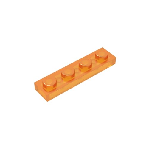 TYCOLE Gobricks GDS-504 Plate 1 x 4 Compatible with 3710 All Major Brick Brands,Building Blocks,Parts and Pieces (182 Trans-Orange(120),35PCS) von TYCOLE