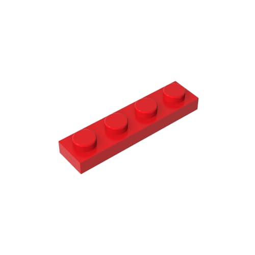 TYCOLE Gobricks GDS-504 Plate 1 x 4 Compatible with 3710 All Major Brick Brands,Building Blocks,Parts and Pieces (21 Red(010),35PCS) von TYCOLE