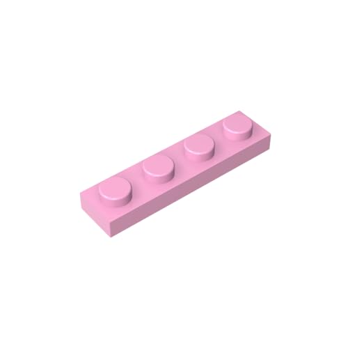 TYCOLE Gobricks GDS-504 Plate 1 x 4 Compatible with 3710 All Major Brick Brands,Building Blocks,Parts and Pieces (222 Bright Pink(011),35PCS) von TYCOLE